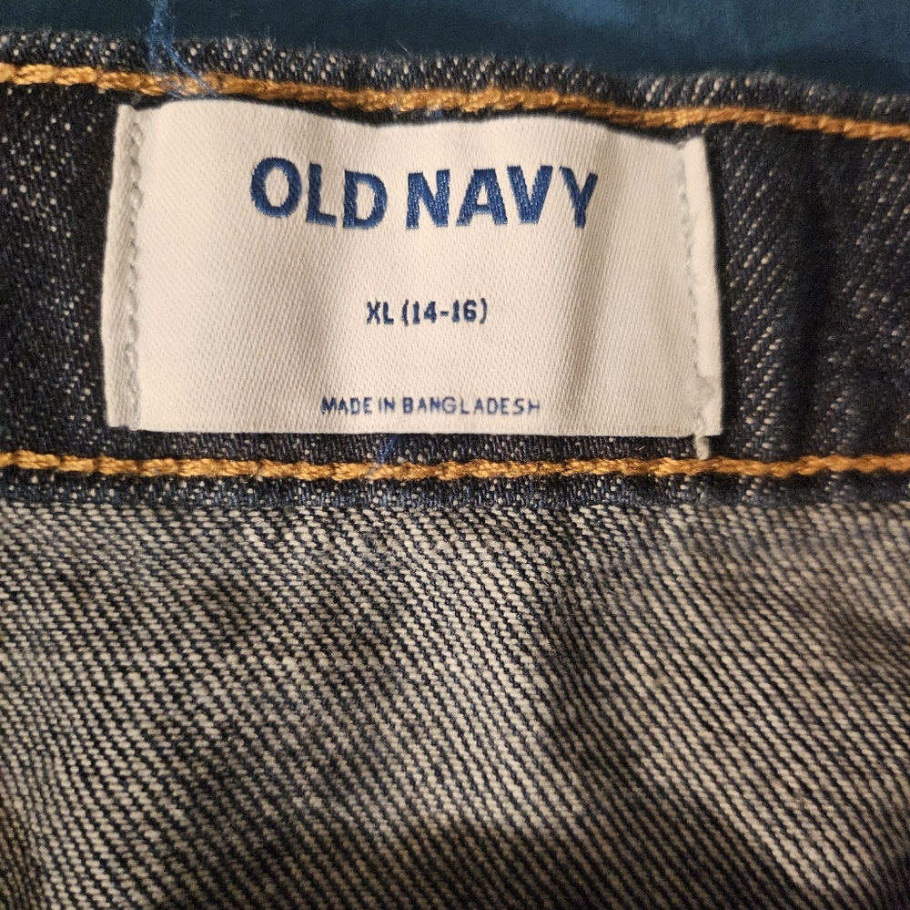 Old Navy Girl's Button Front Denim Jean Skirt Blue Med Wash Sz XL (14-16) - Picture 8 of 8